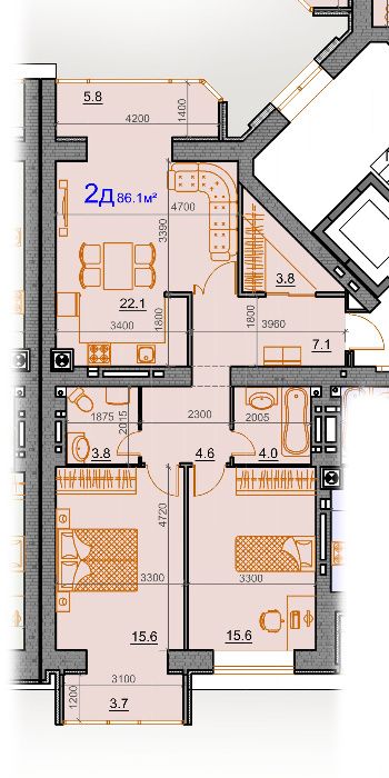 Квартира на ЖК Курортний в Миколаєві, ID 206977, фото №2