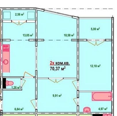 Квартира на вул. Нагнібеди, 77 в Запоріжжі, ID 268538, фото №2
