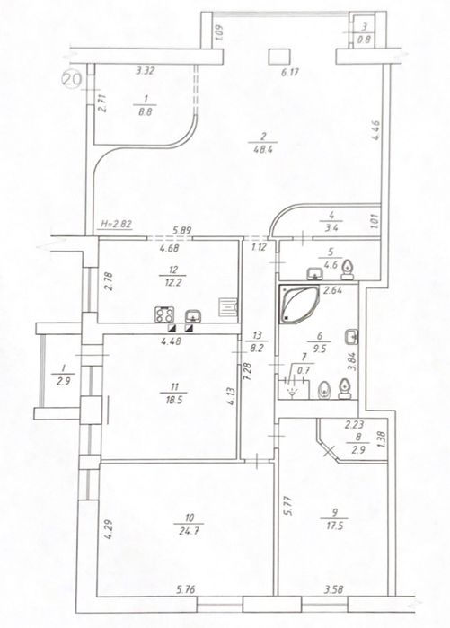 Квартира на вул. Героев Крут в Сумах, ID 292247, фото №20