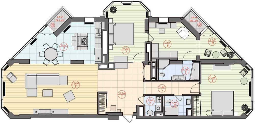 Квартира на вул. Болсуновська, 2 в Києві, ID 250862, фото №20
