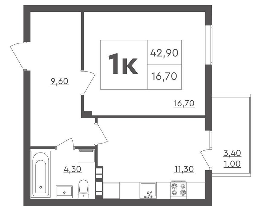 Квартира на вул. Героїв Крут, 10 в Києві, ID 309699, фото №2