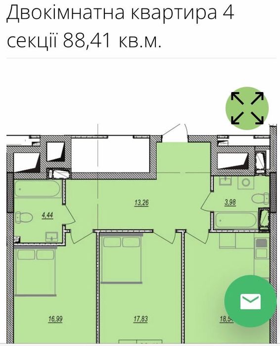 Квартира на просп. Бажана в Києві, ID 183818, фото №11
