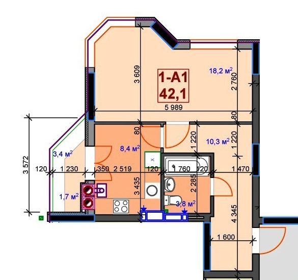 Квартира на біля метро Лісова в Києві, ID 237470, фото №2