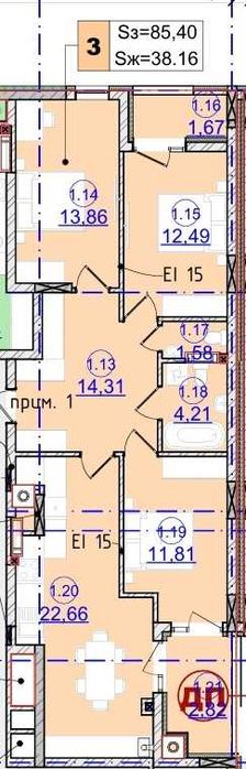 Квартира на вул. Гагаріна, 28-в в Ужгороді, ID 219394, фото №2