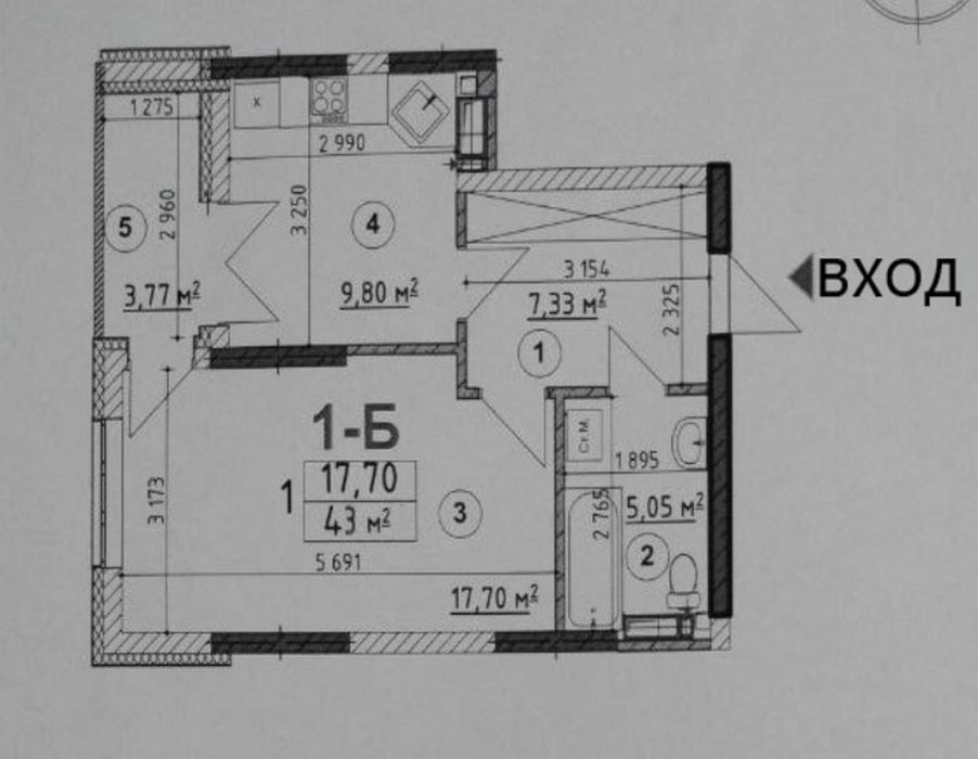 Квартира на вул. Кибальчича, 1-В в Києві, ID 166032, фото №4