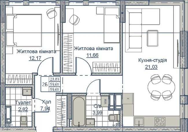 Квартира на вул. Андріївська, 2В в Кропивницькому, ID 378032, фото №3