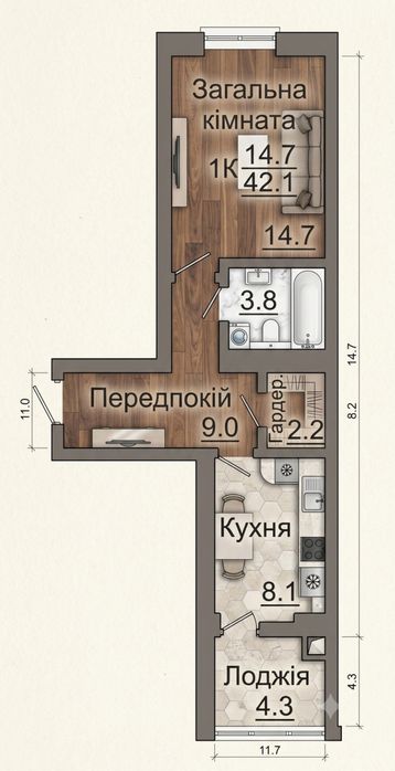 Квартира на ЖК Львівський затишок в Києві, ID 236787, фото №12
