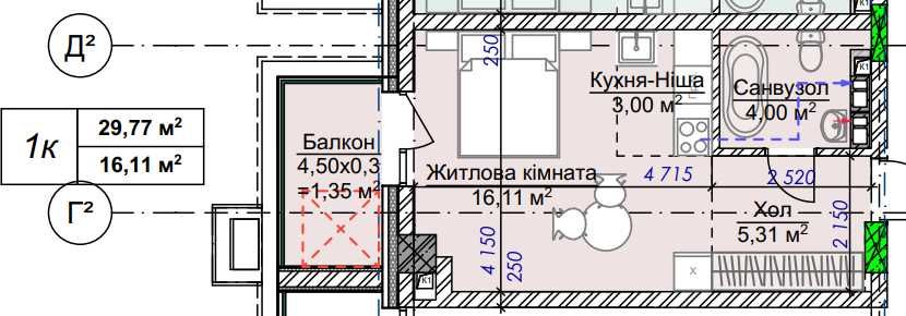 Квартира на вул. Грушевського, 4А в Ужгород, ID 219536, фото №4