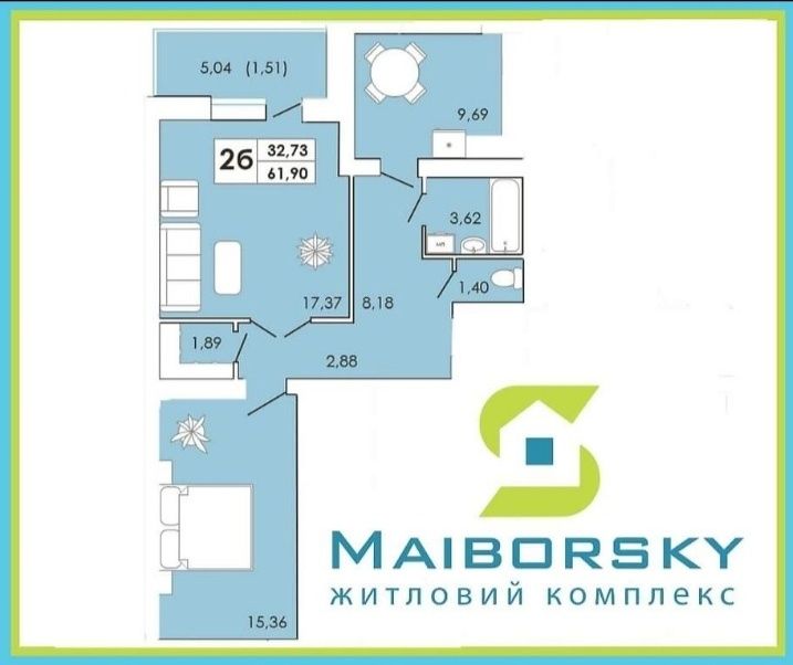 Квартира на вул. Чорновола, 182а в Хмельницький, ID 300844, фото №1