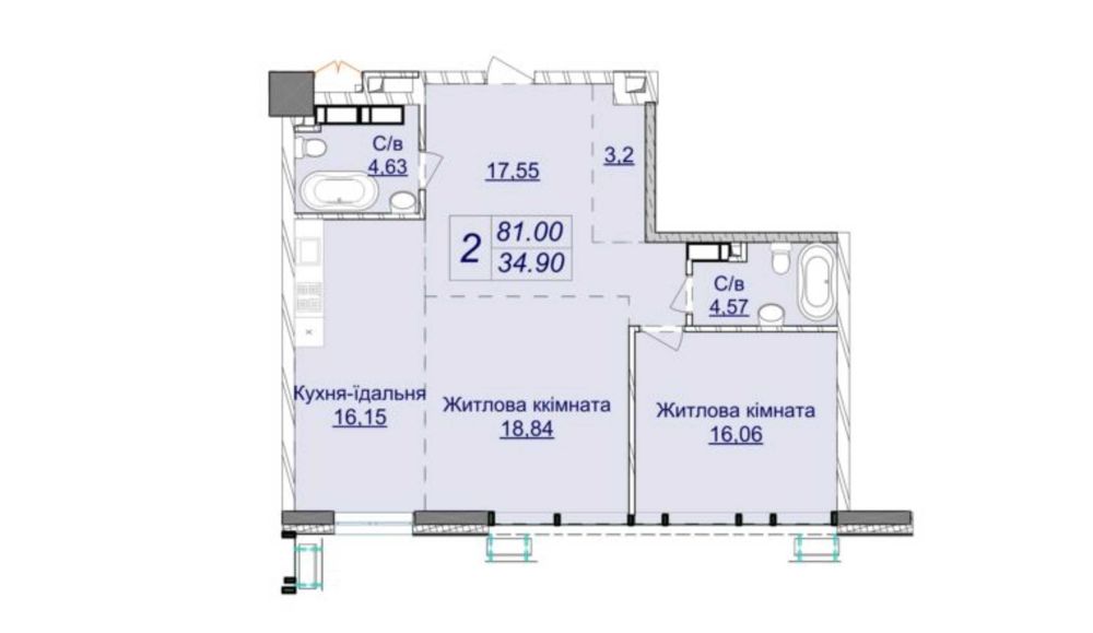 Квартира на вул. Андрія Верхогляда, 24 в Києві, ID 180809, фото №8