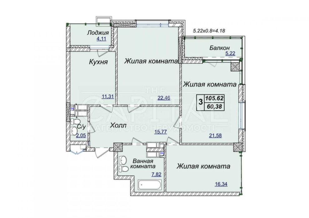 Квартира на вул. Верхогляда, 17в в Києві, ID 166718, фото №1