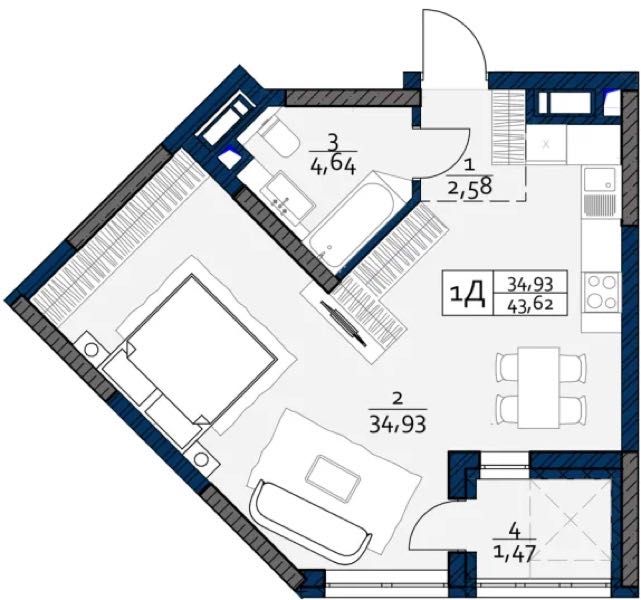 Квартира на біля метро Мінська в Київ, ID 167535, фото №2