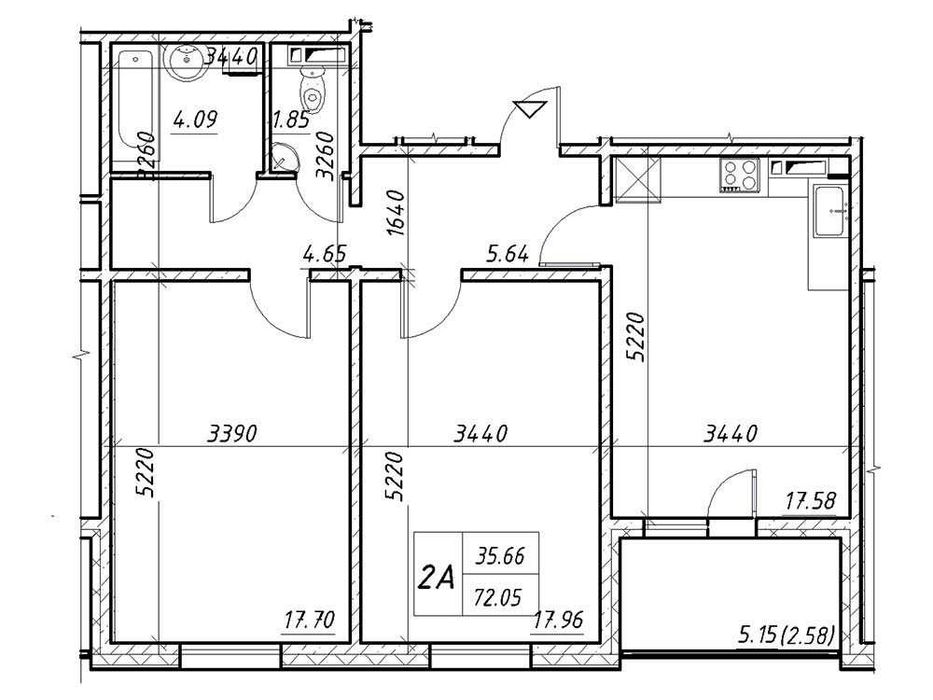Квартира на вул. Закревського, 42А в Києві, ID 181501, фото №6