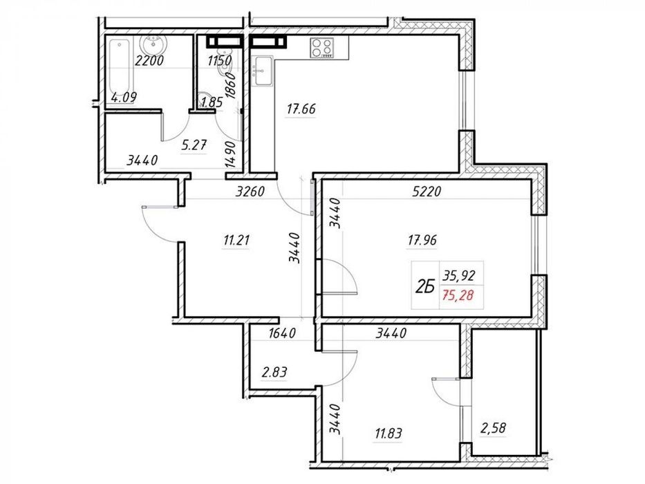 Квартира на вул. Електротехнічна, 43 в Києві, ID 170878, фото №3