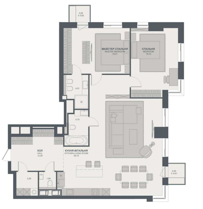 Квартира на вул. Тютюнника, 1 в Київ, ID 323556, фото №2