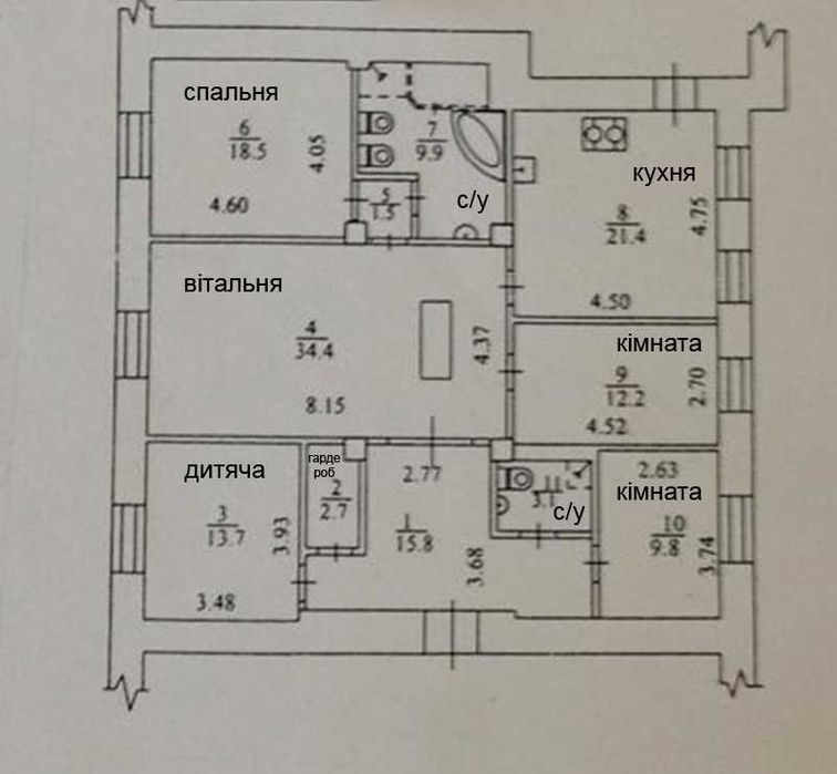 Квартира на вул. Микільсько-Ботанічна, 14 в Києві, ID 187652, фото №23