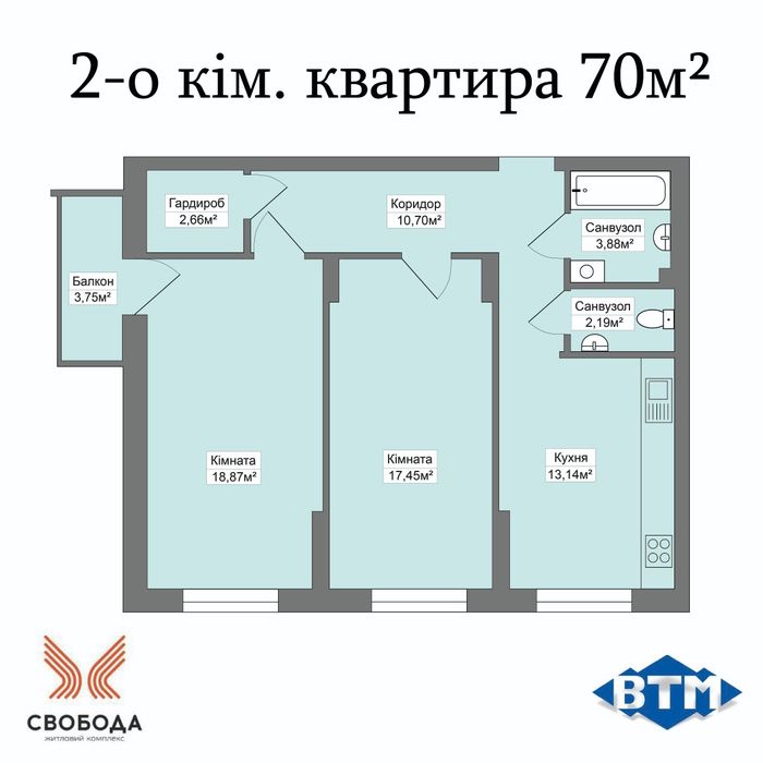 Квартира на вул. Свободи, 10А в Хмельницькому, ID 237664, фото №1