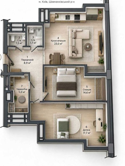 Квартира на вул. Дегтярівська, 17 в Київ, ID 324642, фото №3