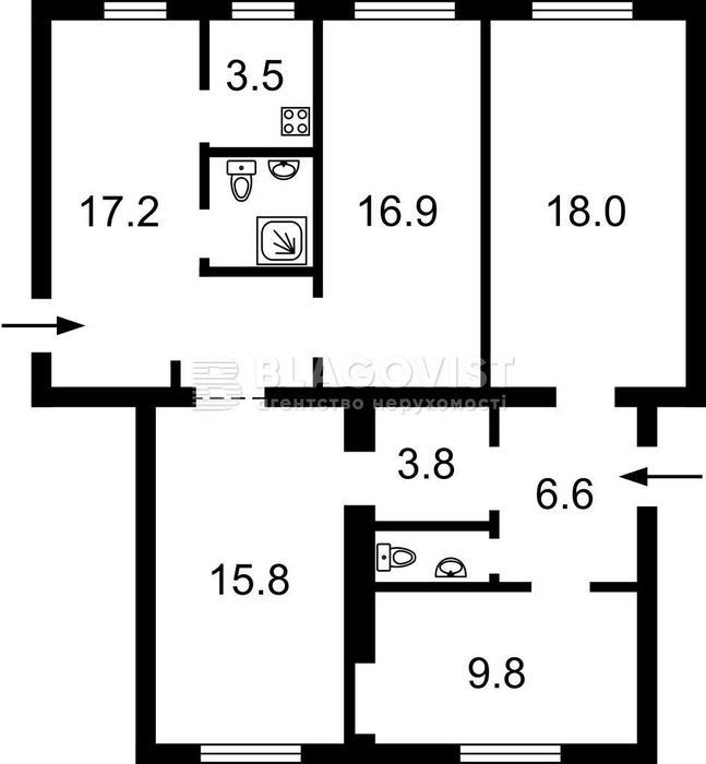 Квартира на вул. Банкова, 3 в Києві, ID 195097, фото №2