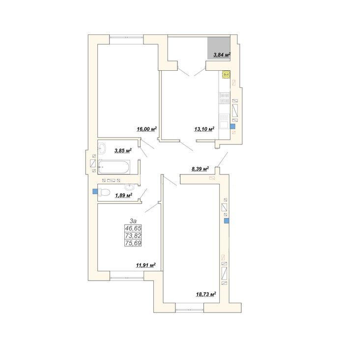 Квартира на ЖК “Атмосфера” в Івано-Франківську, ID 204456, фото №2