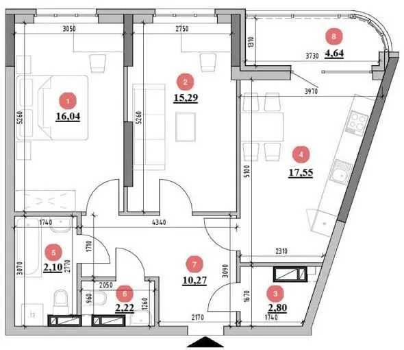 Квартира на вул. Дніпровська Набережна, 17в в Києві, ID 206744, фото №2