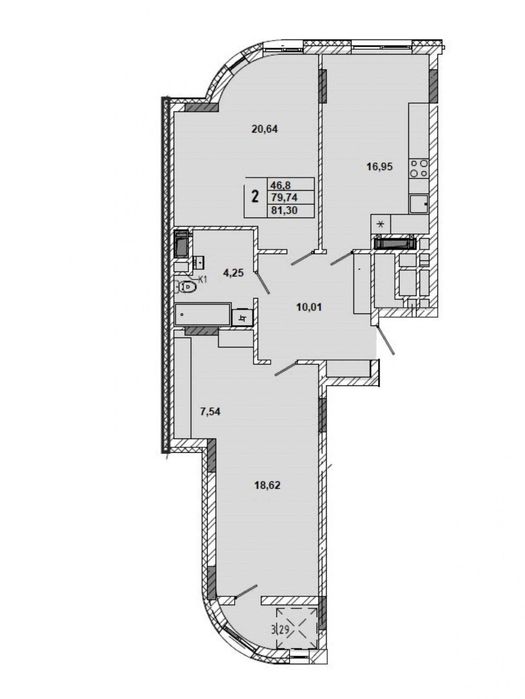 Квартира на вул. Миколайчука, 38 в Львів, ID 328834, фото №2