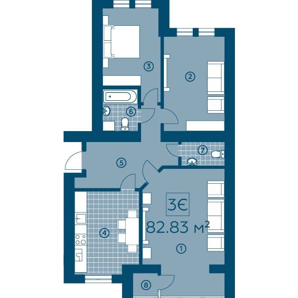 Квартира на вул. Миколи Амосова, 4 в Київ, ID 227306, фото №2