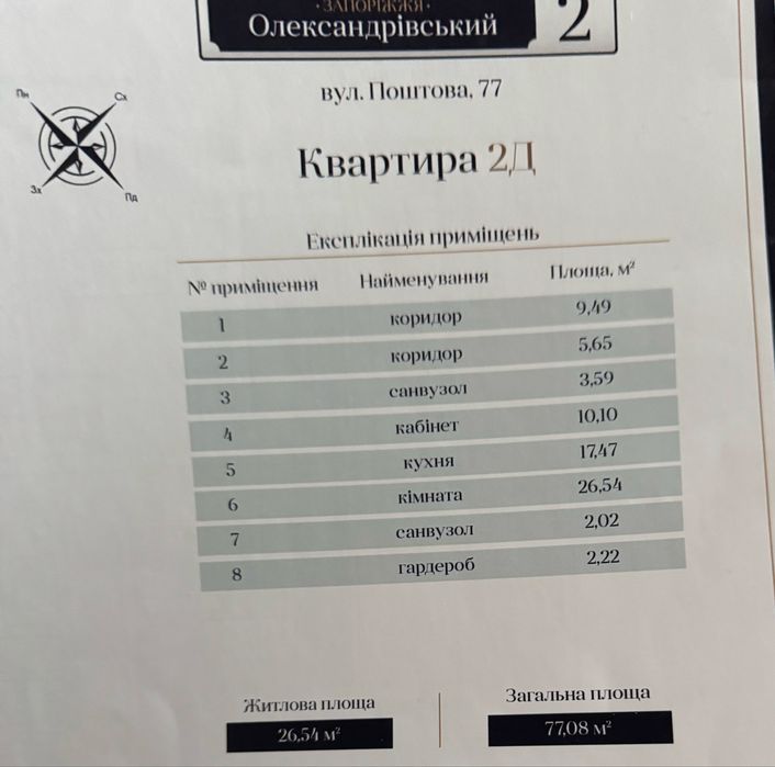 Квартира на вул. Почтовая, 77 в Запоріжжя, ID 174233, фото №3