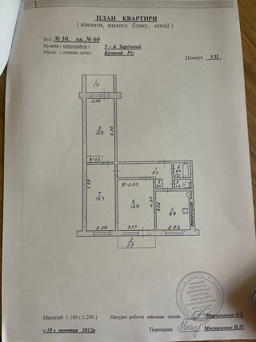 Квартира на 5 Заречный в Кривому Розі, ID 201299, фото №1