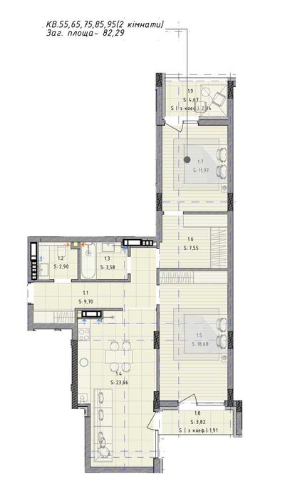 Квартира на вул. Брюховицька, 35 в Львові, ID 206743, фото №3