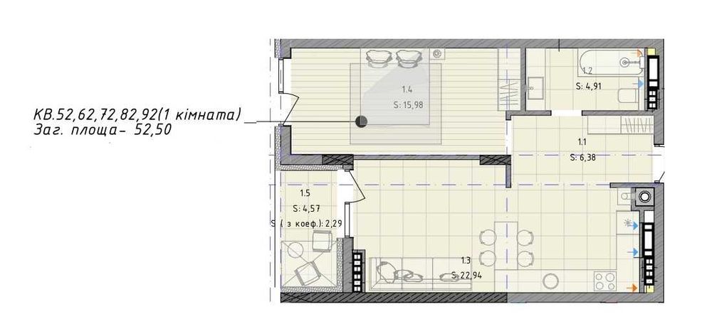 Квартира на вул. Брюховицька, 35 в Львові, ID 177702, фото №3