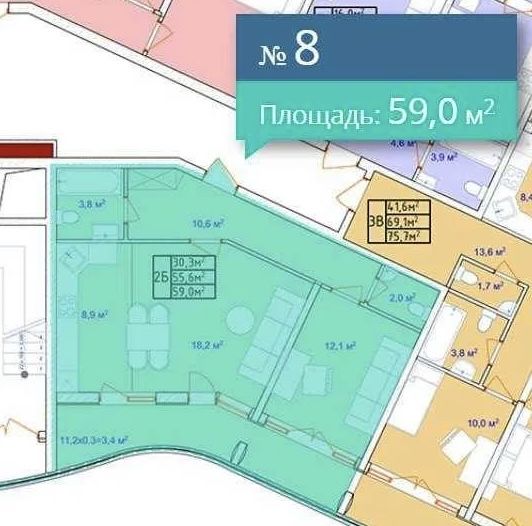 Квартира на 16 ст. Великого Фонтана в Одесі, ID 202474, фото №5