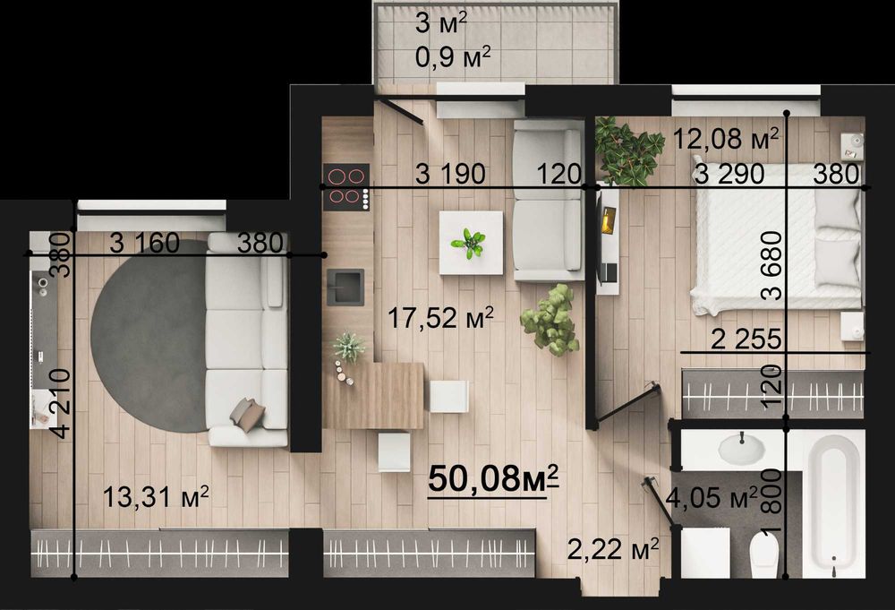 Квартира на Family Park Apartments в Києві, ID 302060, фото №3