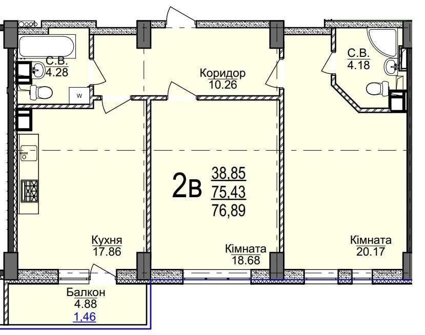 Квартира на бул. Шевченка, 202 в Черкаси, ID 321825, фото №4