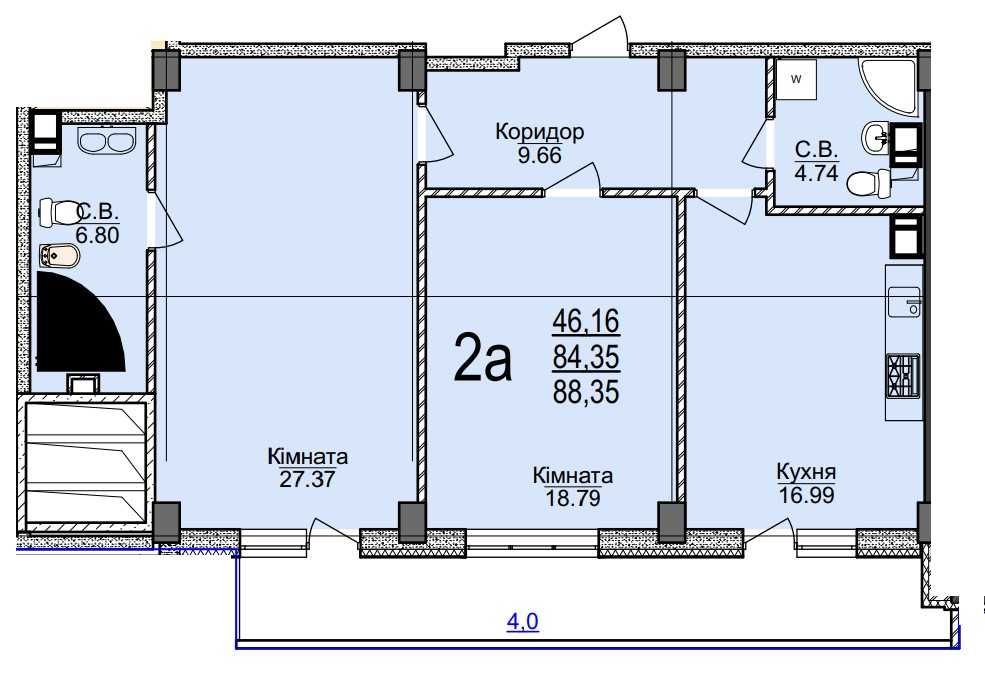 Квартира на бул. Шевченка, 202 в Черкаси, ID 321872, фото №2