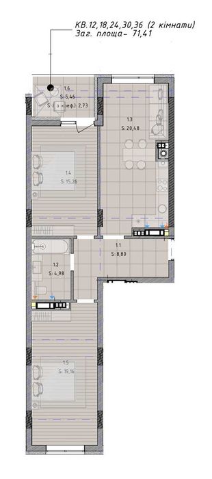 Квартира на вул. Брюховицька, 35 в Львів, ID 251912, фото №2
