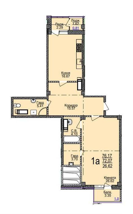 Квартира на бул. Шевченка, 202 в Черкасах, ID 259777, фото №2