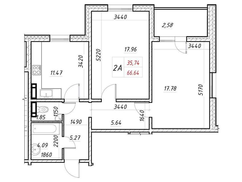 Квартира на вул. Закревського в Києві, ID 171186, фото №7