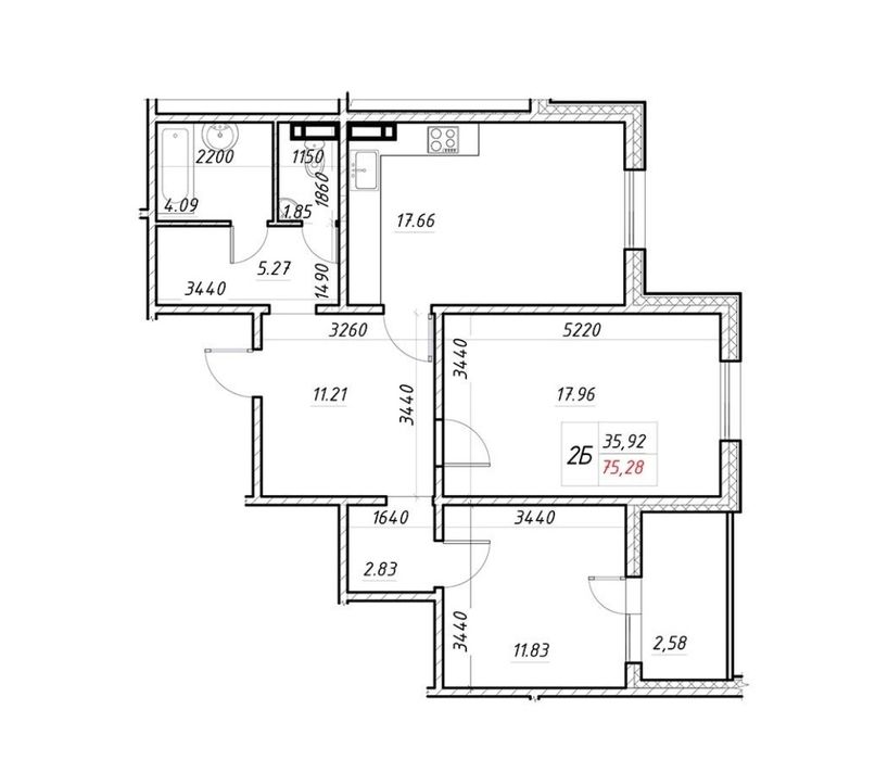 Квартира на вул. Електротехнічна, 43 в Києві, ID 194582, фото №3