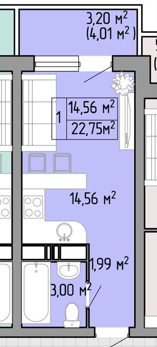 Квартира на ЖК Акварель 3 в Одесі, ID 369035, фото №3