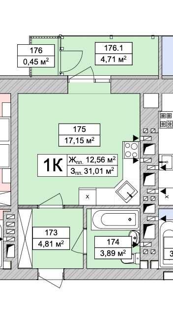 Квартира на ЖК Атмосфера Life в Києві, ID 306395, фото №8