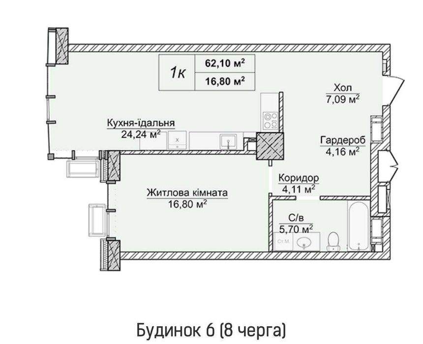 Квартира на вул. Драгомирова в Києві, ID 175454, фото №1