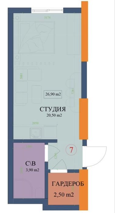 Квартира на вул. Куликівська в Харкові, ID 256043, фото №3