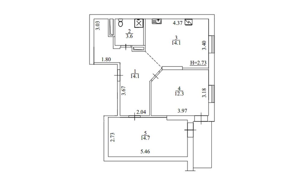 Квартира на вул. Кибальчича, 1-Б в Києві, ID 351361, фото №24