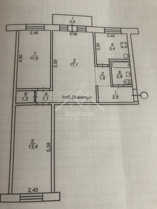 Квартира на Центрально-Міський в Кривий Ріг, ID 327065, фото №3
