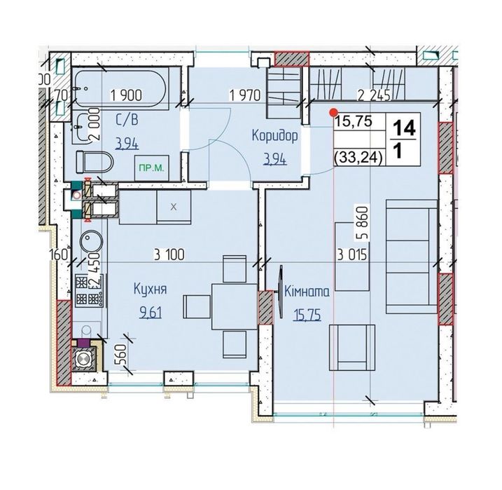 Квартира на вул. Паркова, 15 в Києві, ID 377675, фото №4