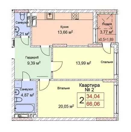 Квартира на вул. Глибочицька, 13 в Києві, ID 247996, фото №2
