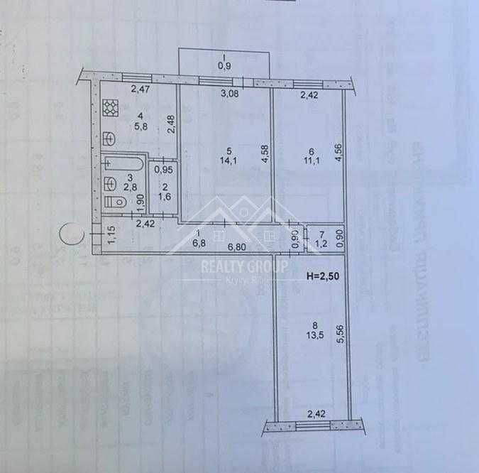 Квартира на вул. Соборності в Кривому Розі, ID 382167, фото №11