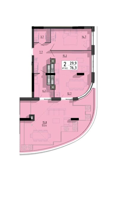 Квартира на SvitLand Residences в Тернопіль, ID 221035, фото №2