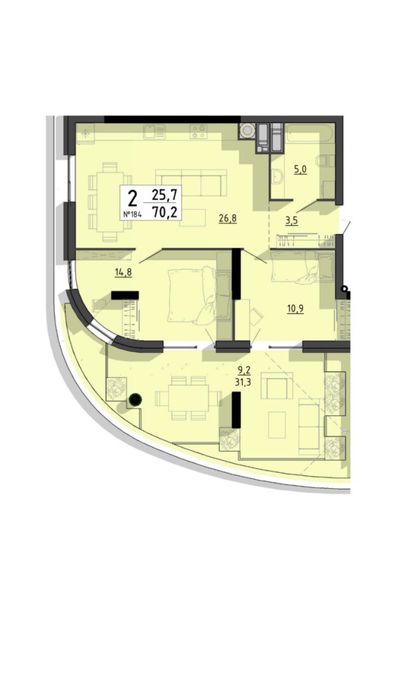 Квартира на SvitLand Residences в Тернополі, ID 225182, фото №2